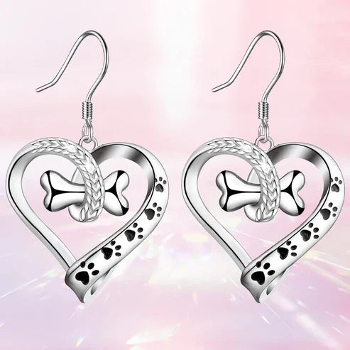 2-Piece Charm Jewelry Set Featuring Paw, Heart, and Bone Designs