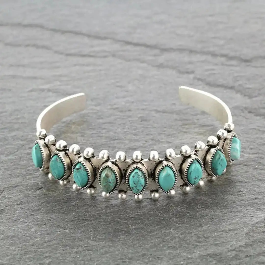 Vintage Tibetan Silver Gemstone Bracelet