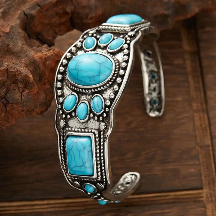Vintage Bohemian Turquoise Cuff Bracelet