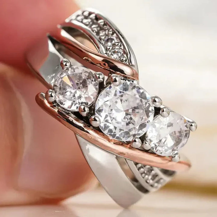 3D Gold and Silver Zirconia Band