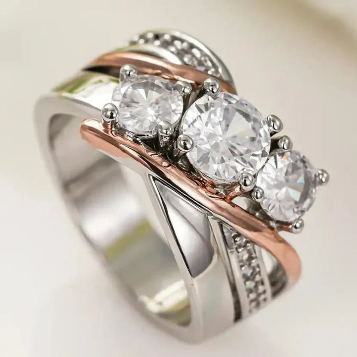 3D Gold and Silver Zirconia Band