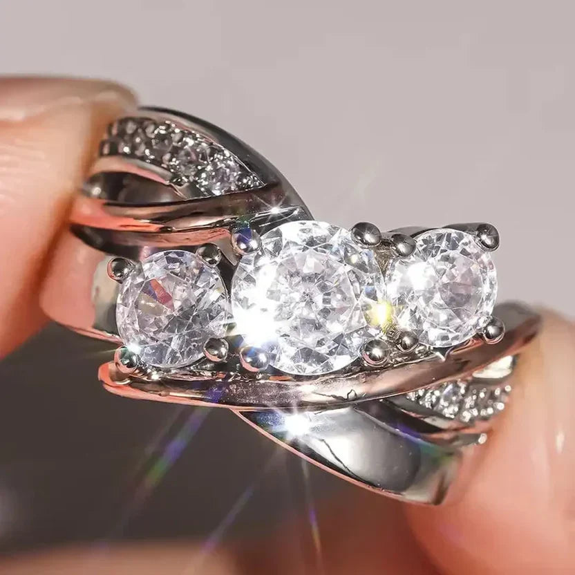3D Gold and Silver Zirconia Band
