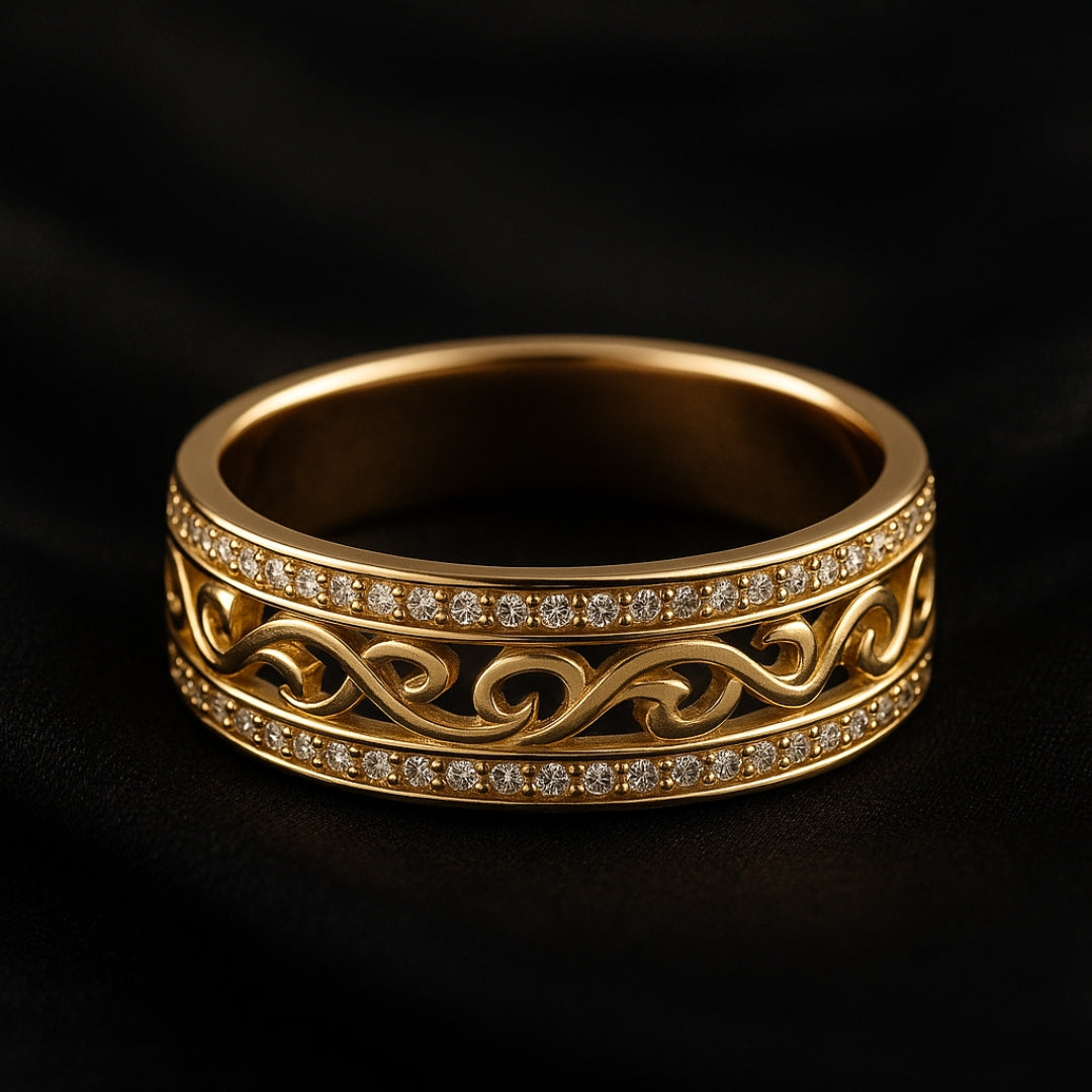 Luminous Hollow Gold Ring