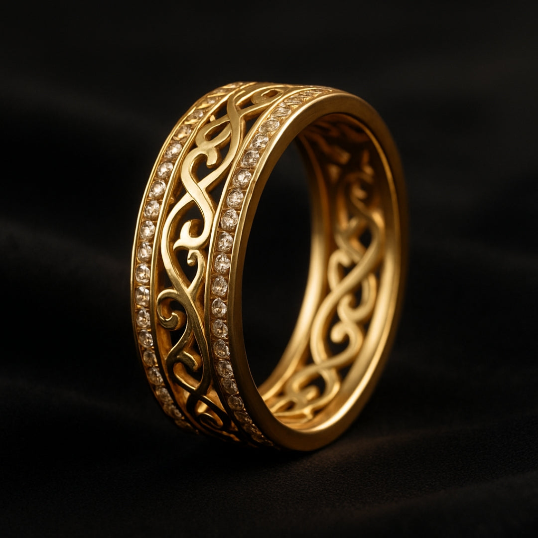 Luminous Hollow Gold Ring