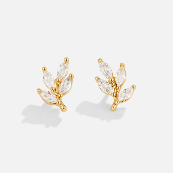 Chic Crystal Leaf Drop Earrings