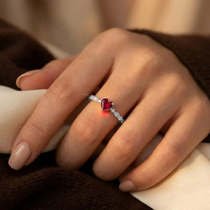 Ruby Heart Gold Ring