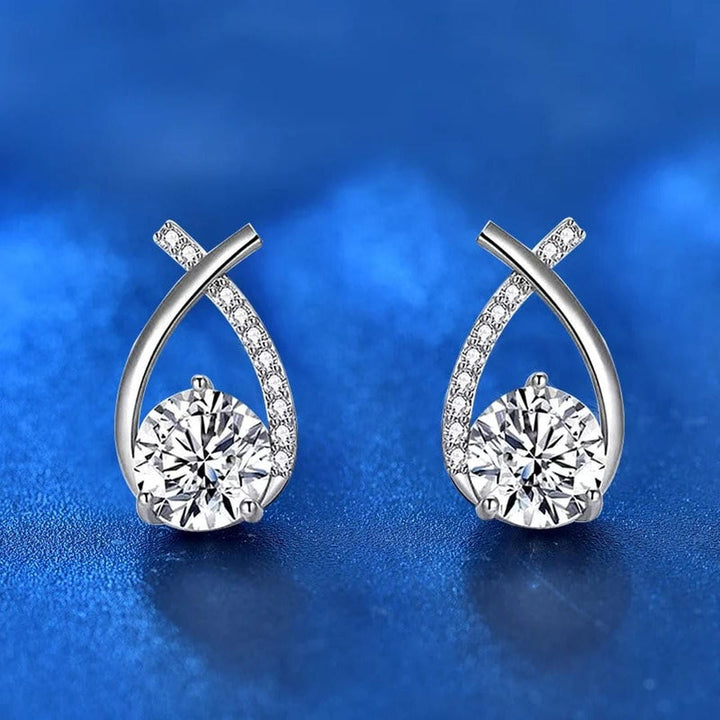 Chic Twisted Teardrop CZ Stud Earrings