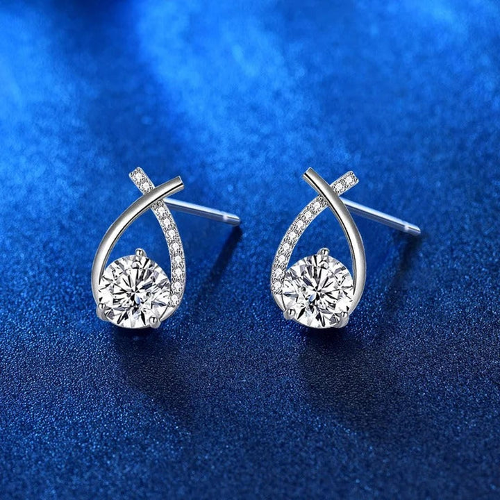 Chic Twisted Teardrop CZ Stud Earrings