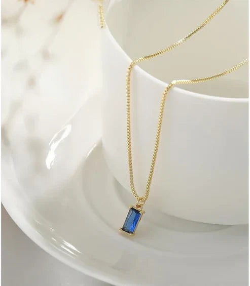 Sleek Sapphire Pendant Necklace
