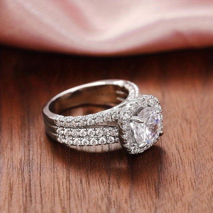 Cushioned Pavé Halo Statement Ring