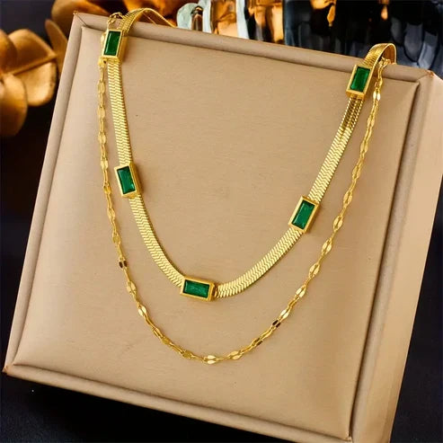 Sorella Gem Dual-Layer Vintage Necklace