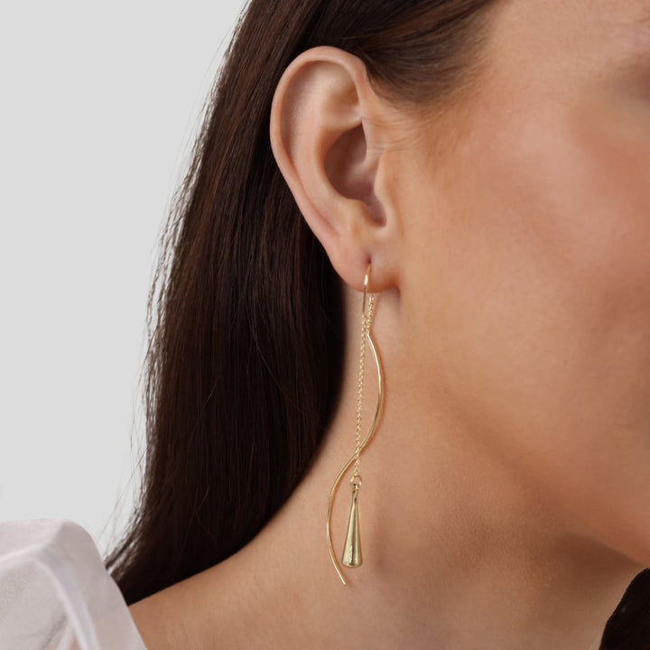 Teardrop Design Tassel Earrings