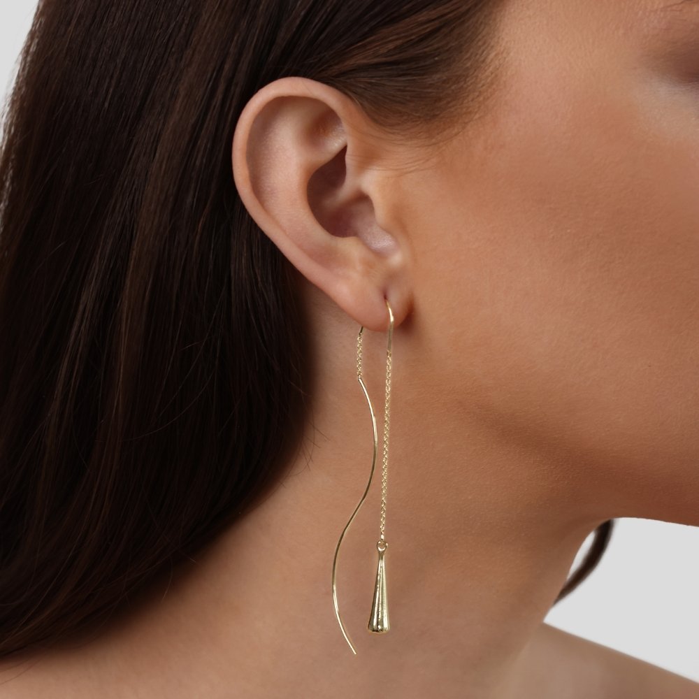 Teardrop Design Tassel Earrings