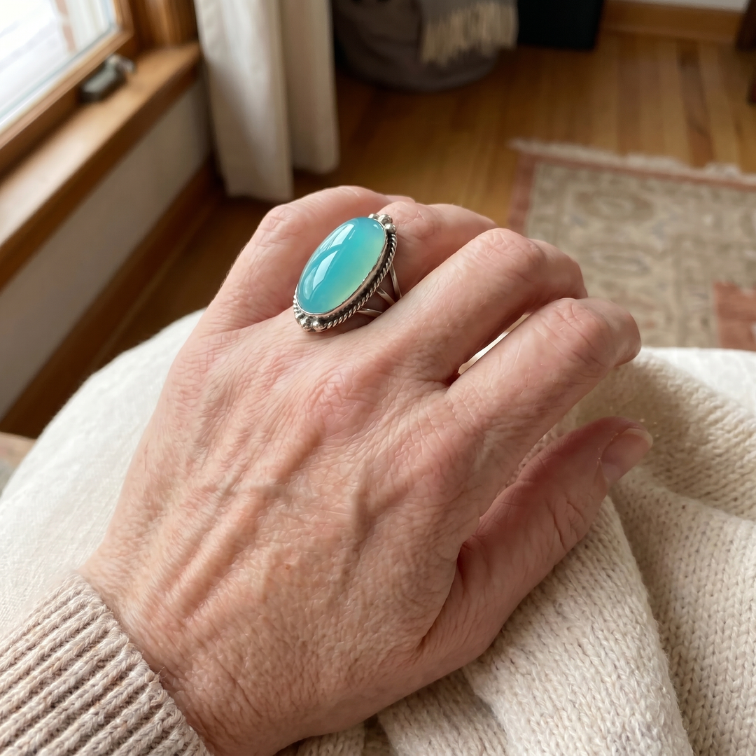 Vintage Sterling Silver Turquoise Statement Ring