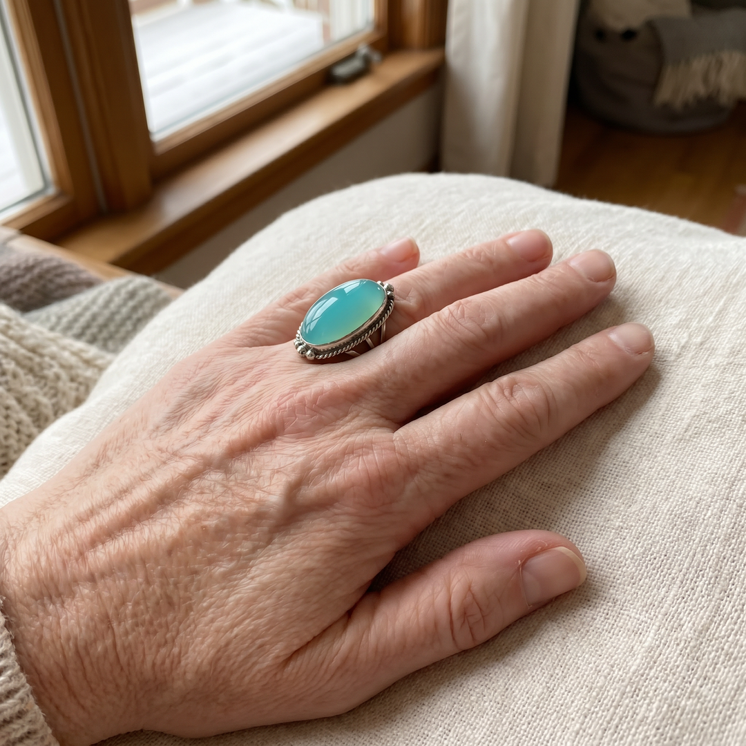 Vintage Sterling Silver Turquoise Statement Ring