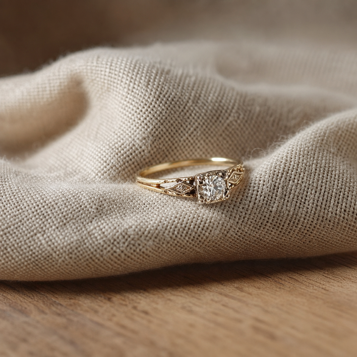 Elegant Zirconia Gold Ring