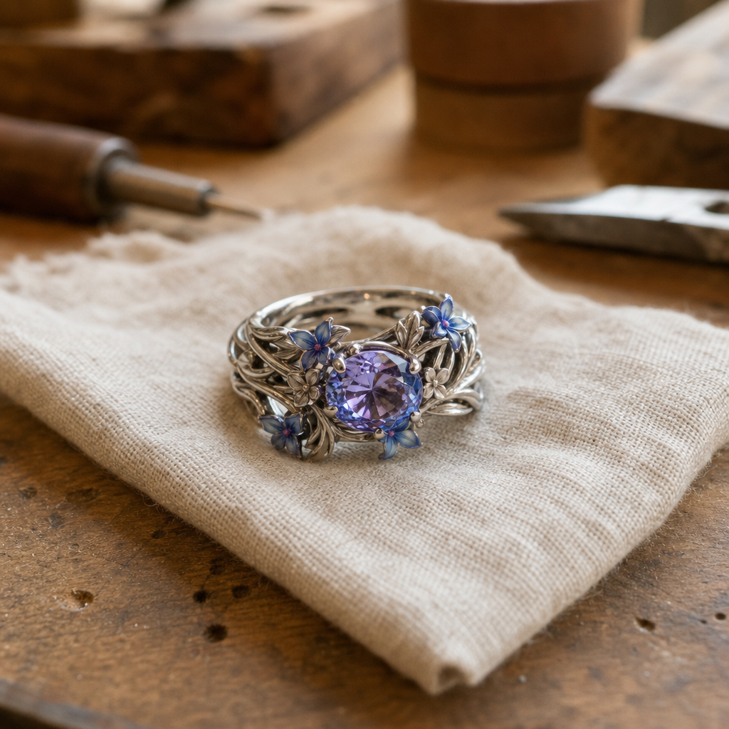 Lavender Blossom Heirloom Ring