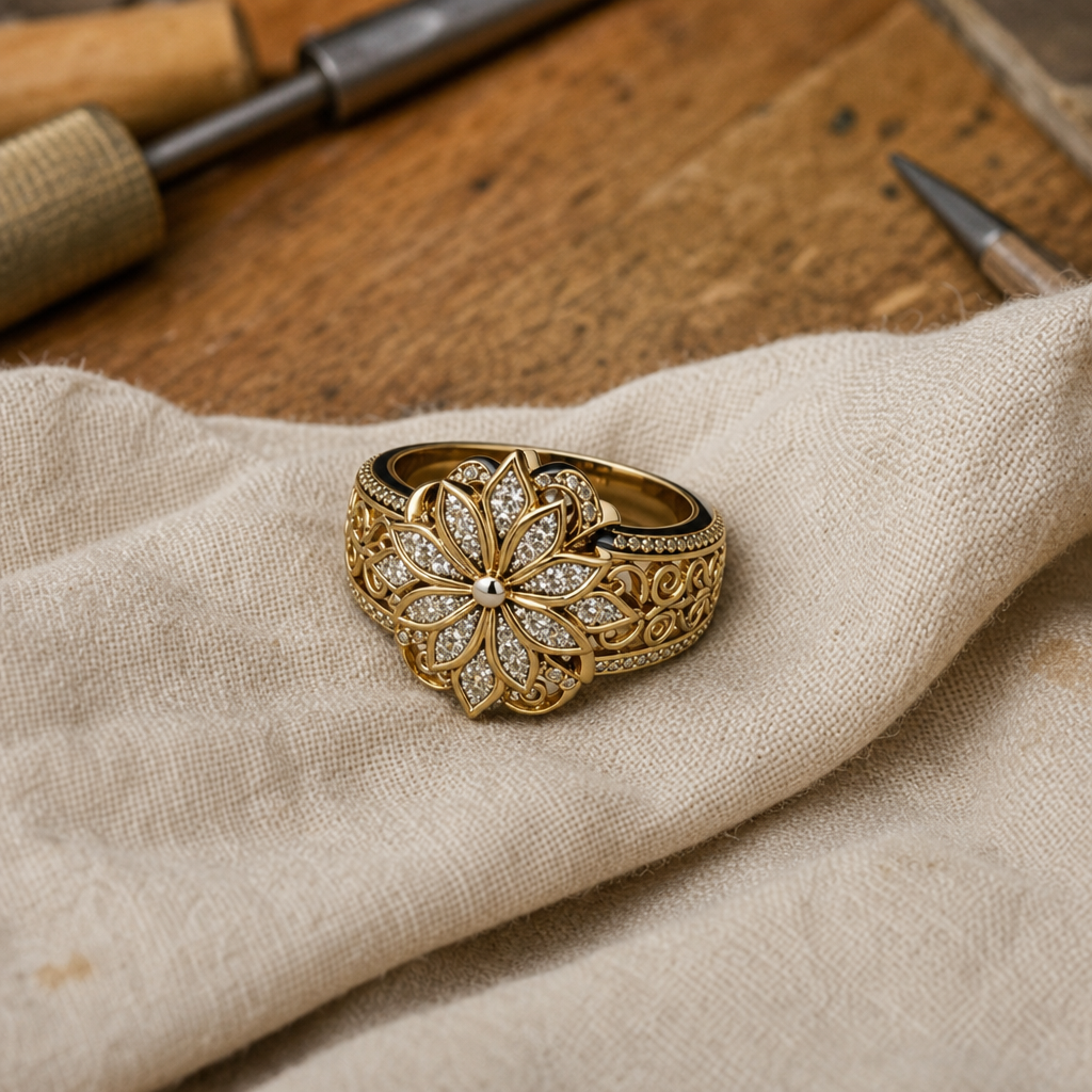 Elegant Golden Blossom Ring