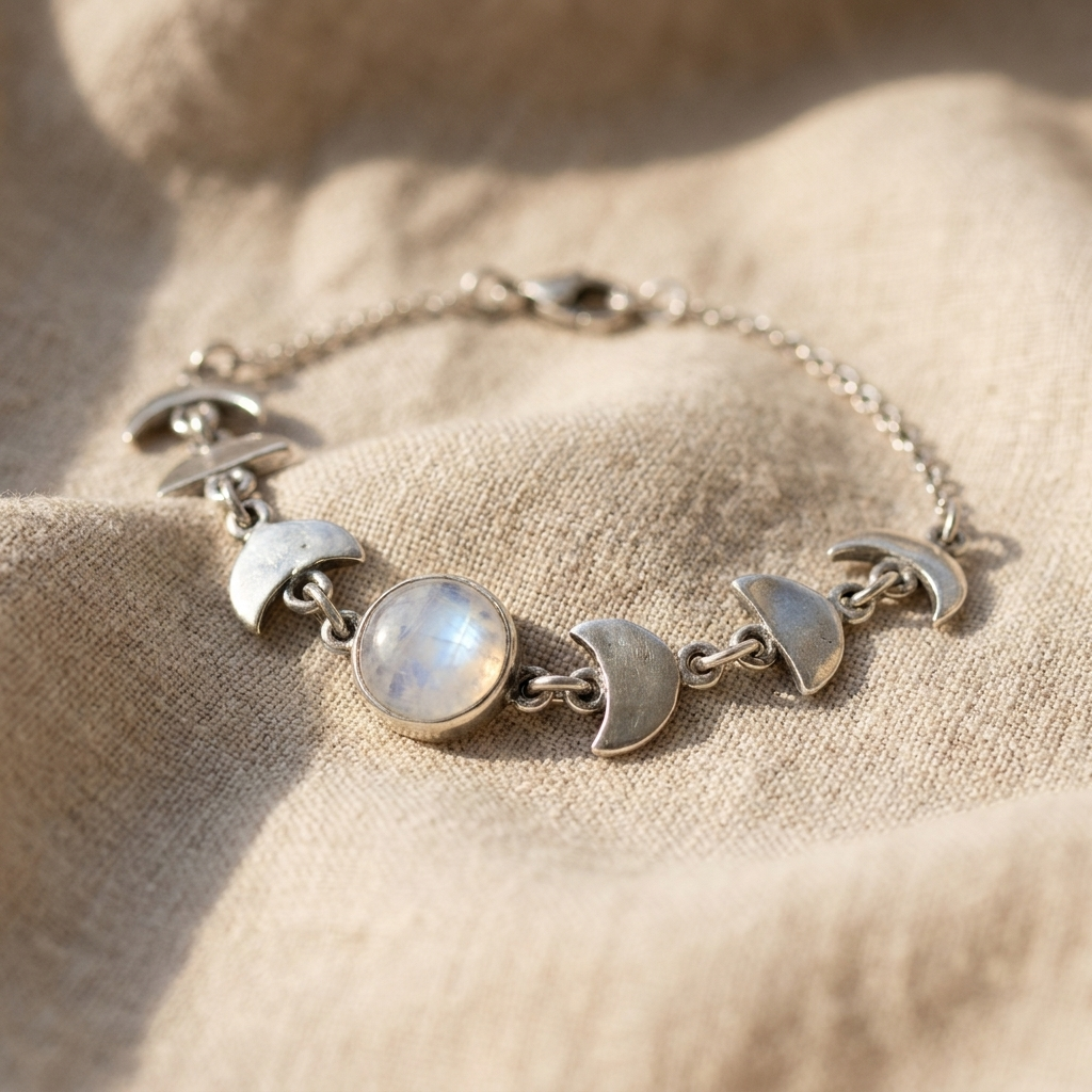 Moonstone Bracelet Inspired by the Lunar Cycle