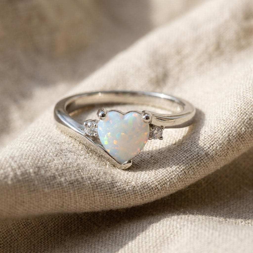 Heart-Shaped Opal Ring