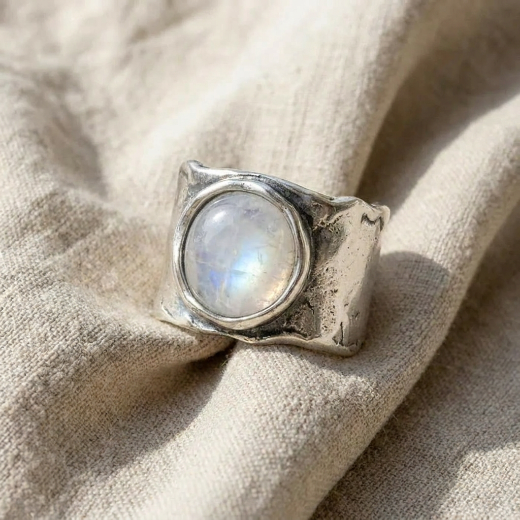 Artisan-Made Bohemian Moonstone Ring