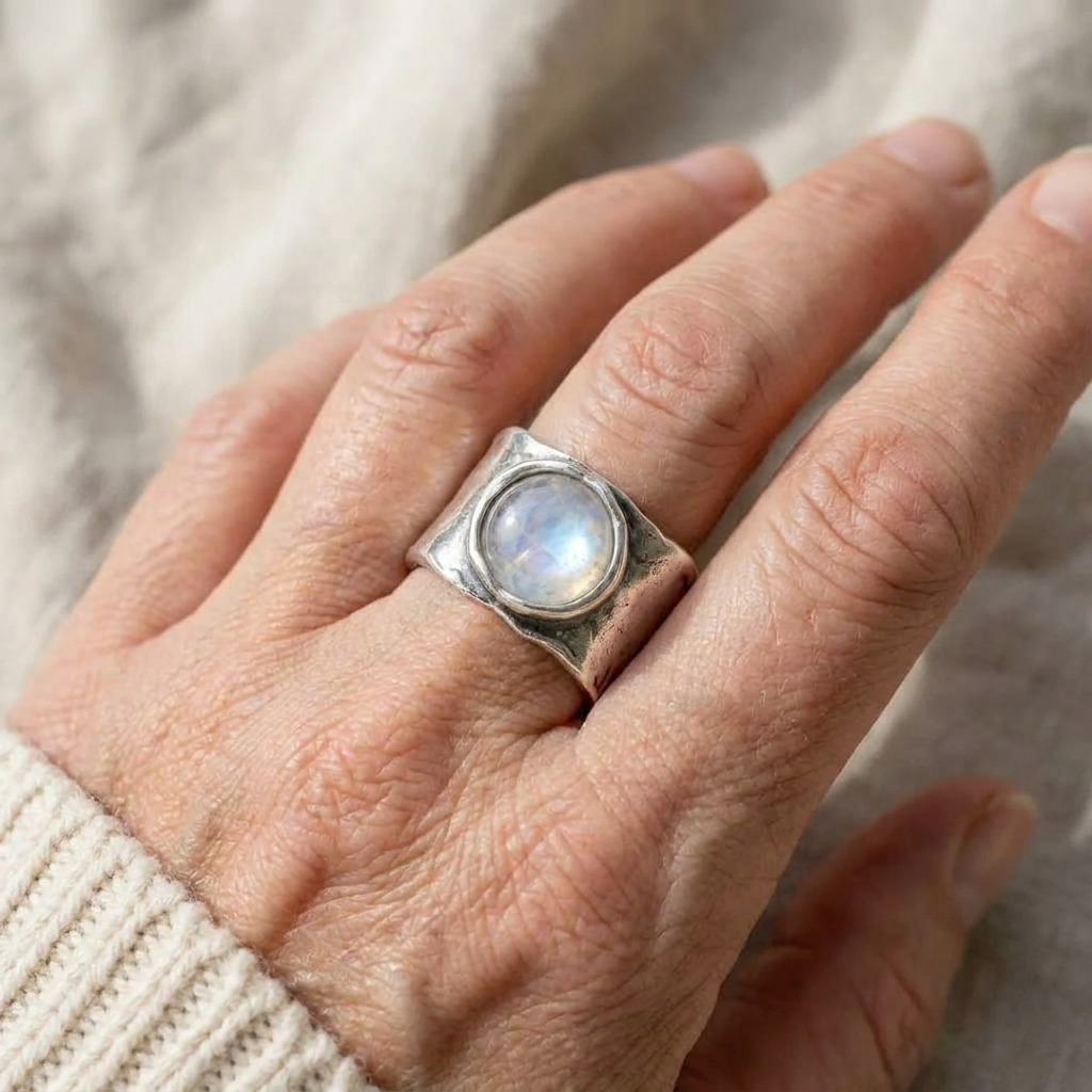 Artisan-Made Bohemian Moonstone Ring