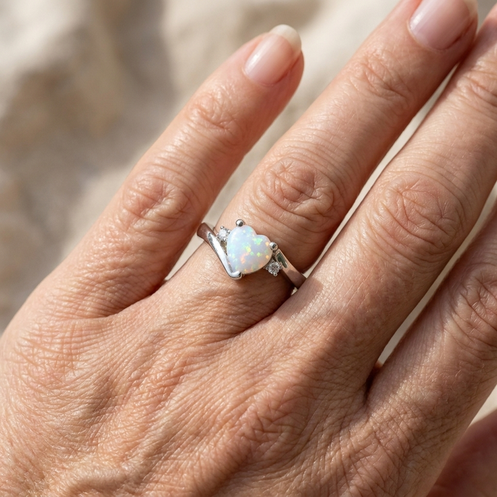 Heart-Shaped Opal Ring
