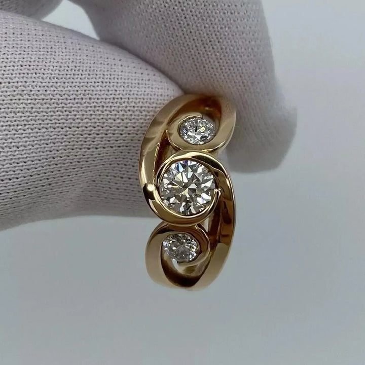 Retro Gold Spiral Zirconia Band