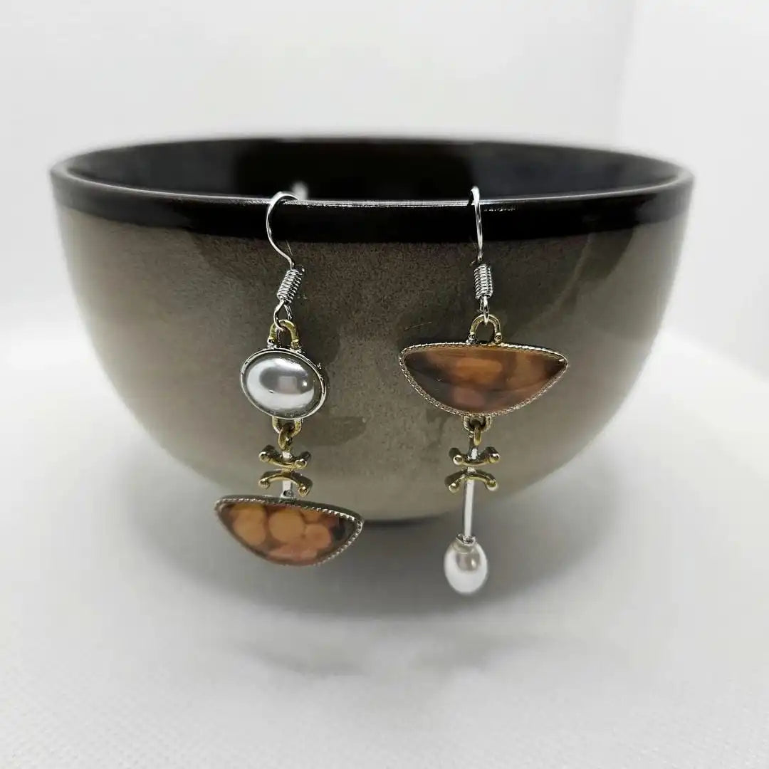 Natural Orange Gemstone Drop Earrings
