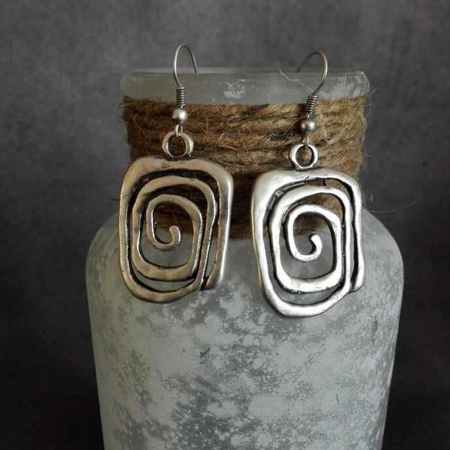 Vintage Twisted Silver Earrings