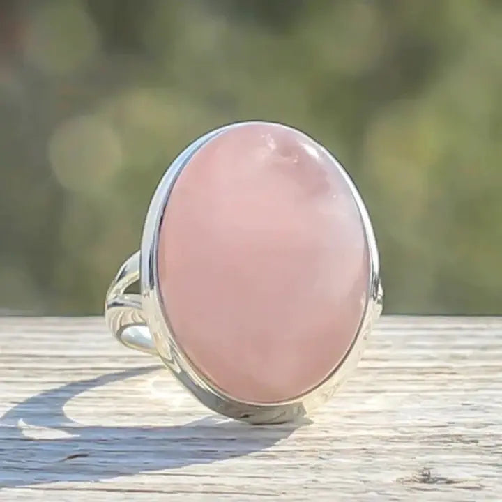 Vintage-Inspired Rose Quartz Ring in Sterling Silver