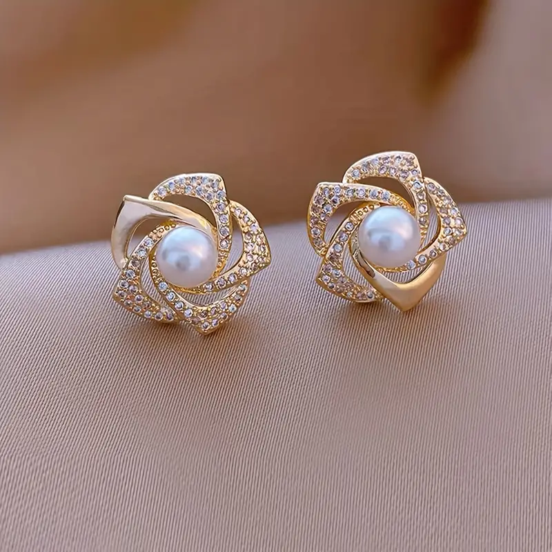 Elegant Twisted Pearl Earrings with a Radiant Touch