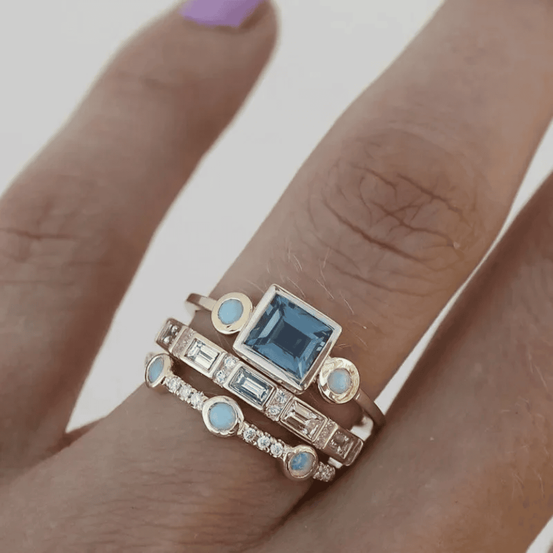 Oceanic Elegance Blue Ring Collection