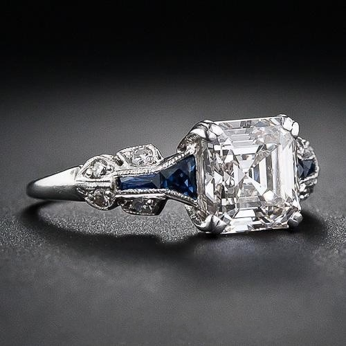 Stunning Blue and Silver Vintage-Style Ring
