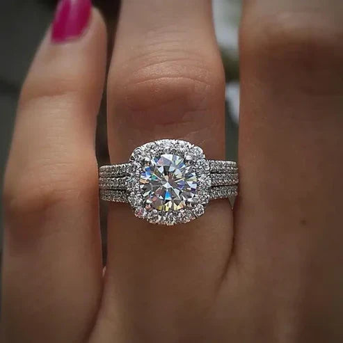 Radiant Stacked Silver Ring