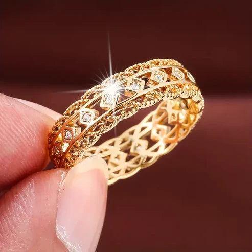 Openwork Shiny Gold Band