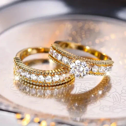Radiant Zirconia Gold Ring Collection