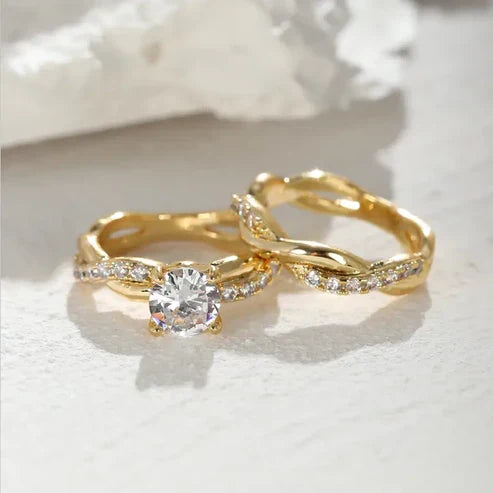 Retro Glittering Ring Collection