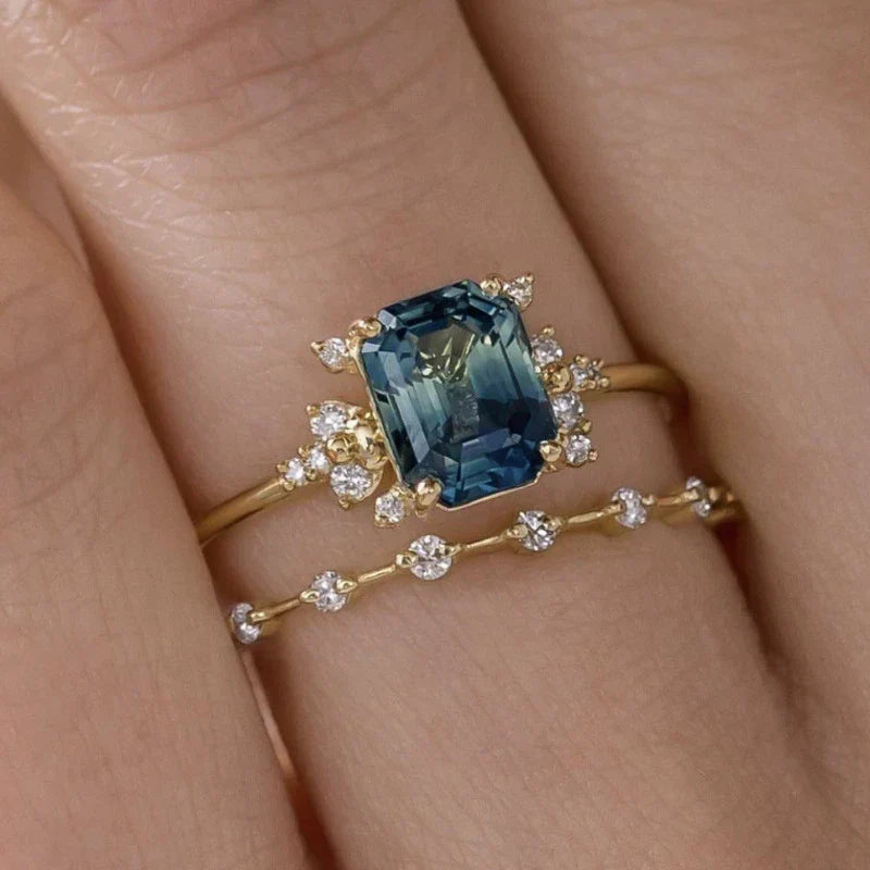 Azure Sparkle Ring Collection