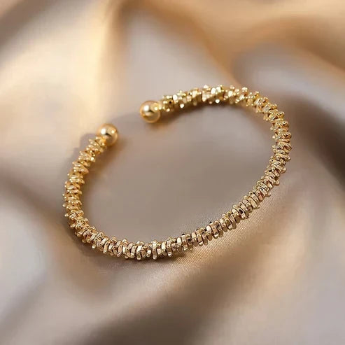 Shiny Gold Open Cuff Bracelet