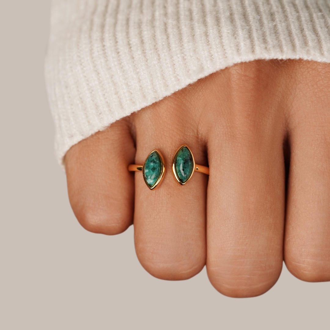 Emerald Grace Adjustable Wrap Ring