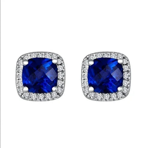 Saphir Square Gemstone Earrings