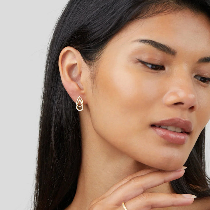 Teardrop Chain Earrings by Lin