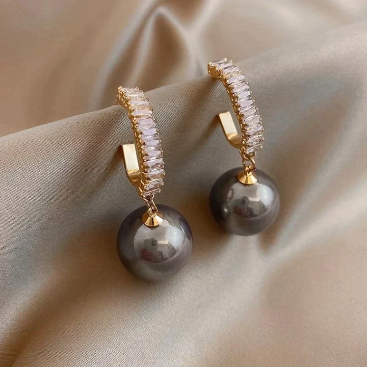 Sophisticated Pearl and Zirconia Earrings
