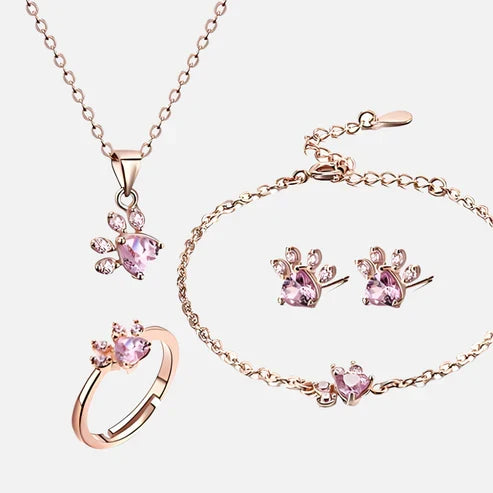 Rose Gold Pet Paw Jewelry Collection
