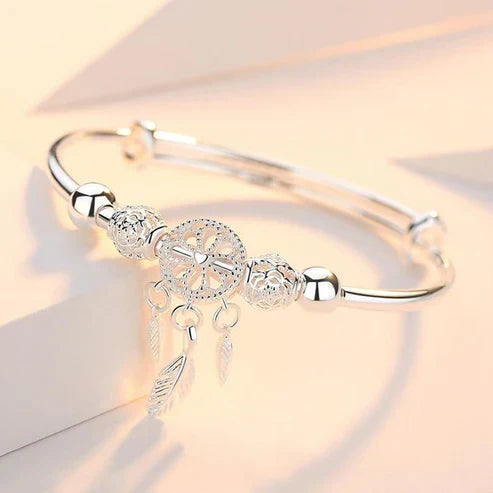 Silver Adjustable Dream Catcher Bracelet