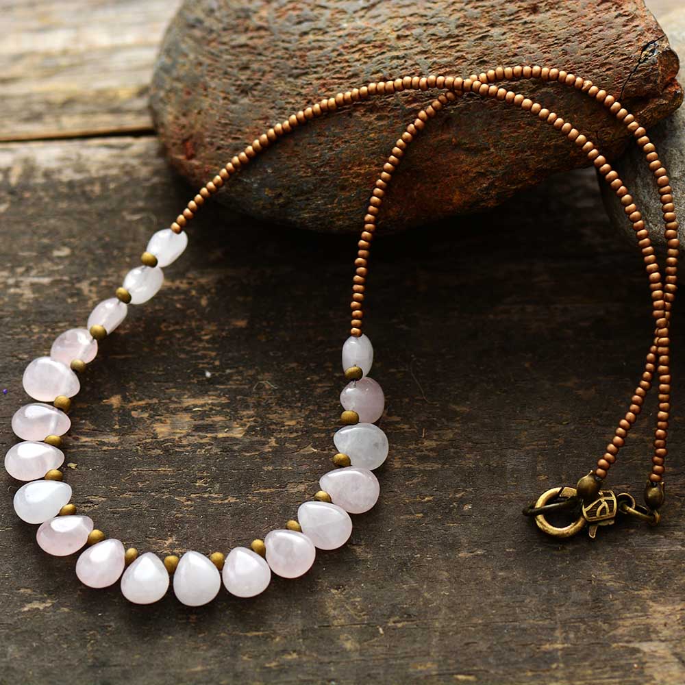 Elegant Rose Quartz Pendant Necklace