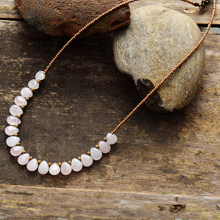 Elegant Rose Quartz Pendant Necklace