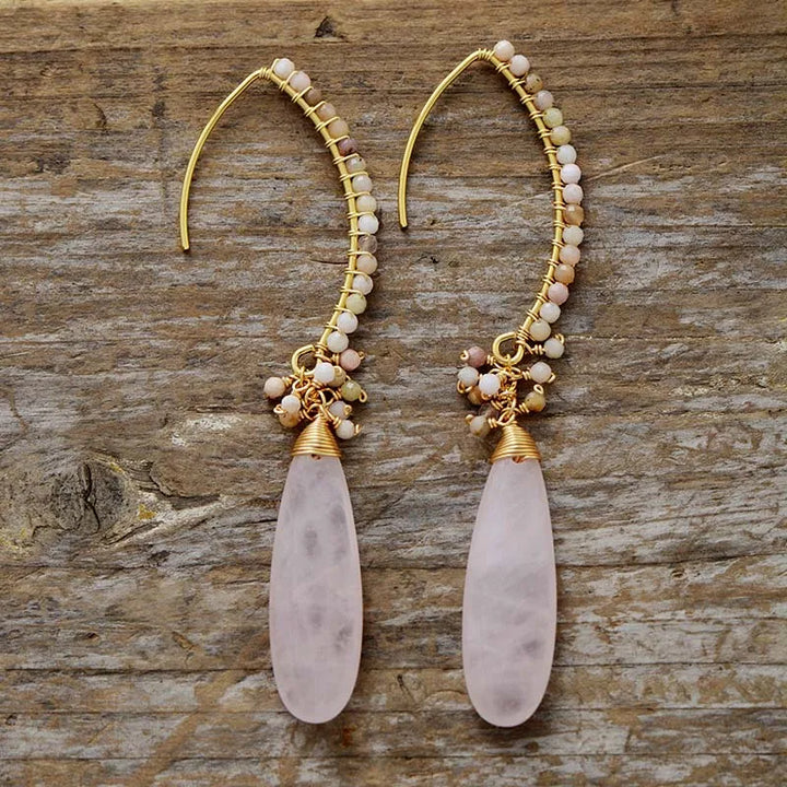 Elegant Amazonite and Gold Drop Earrings